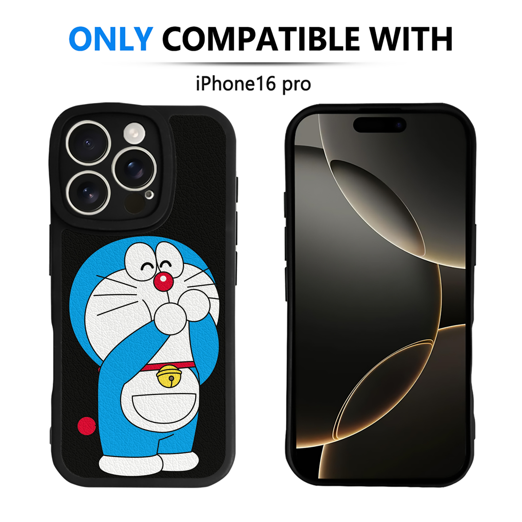 （画像用） ドラえもん Doraemon 【iPhone 16シリーズ対応】シリコンスマホケース（レザー調） 材質：シリコン